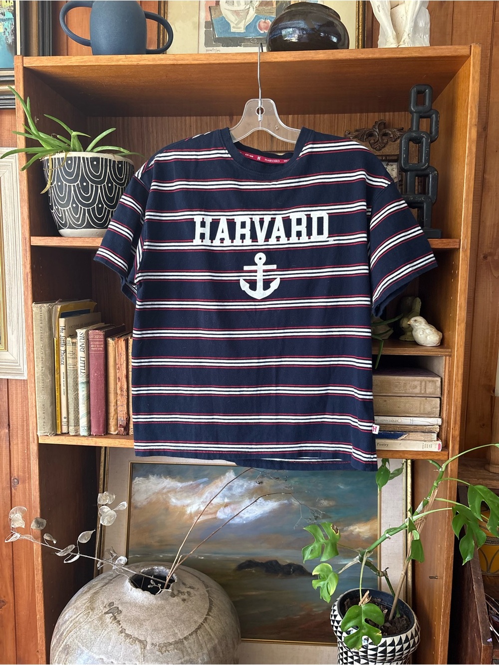 Harvard Stripe Anchor Tee L